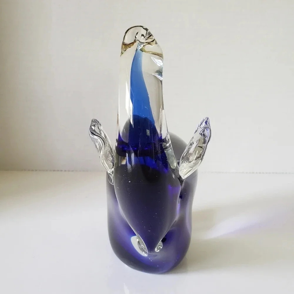 Murano Style Cobalt  Blue Elephant Art Glass Paperweight. - Picture 5 of 9